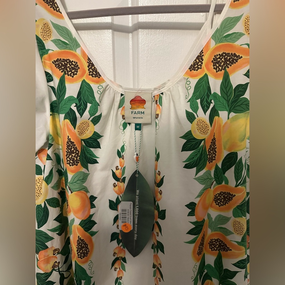 NWT FARM Rio papaya sundress with white slip dress - size M - Picture 4 of 6